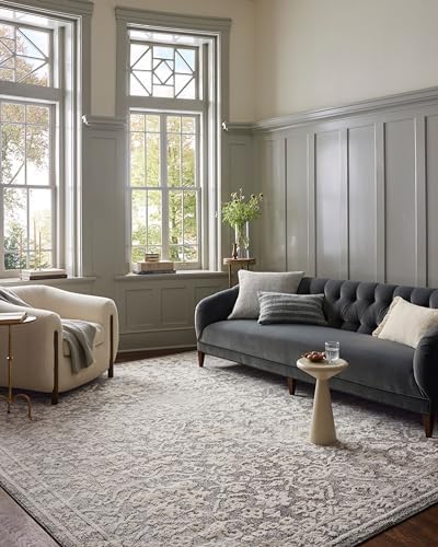 Loloi Magnolia Home Gigi Grey/Ivory 5'-3" x 7'-6" Area Rug