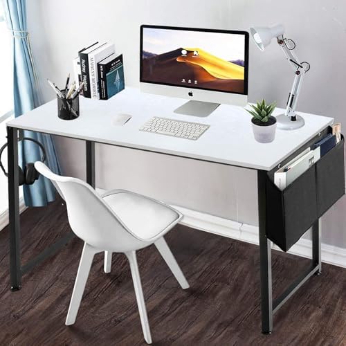 Lufeiya Computer Desk White Writing Table for Small Spaces Home Office 39 Inc...