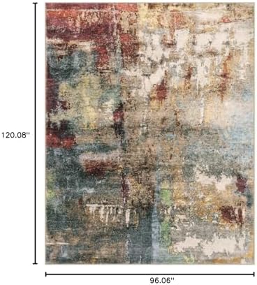 Lahome Modern Abstract Living Room Rug 8x10, Washable 8x10 Area Rugs for Bedr...
