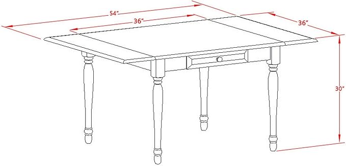 East West Furniture MZDA5-BCH-W 5 Piece Dining Room Furniture Set Includes a ...
