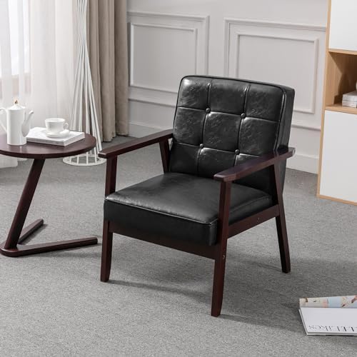 Okeysen Accent Chairs Set of 2, Mid Century Modern Accent Chair, Retro Wood a...