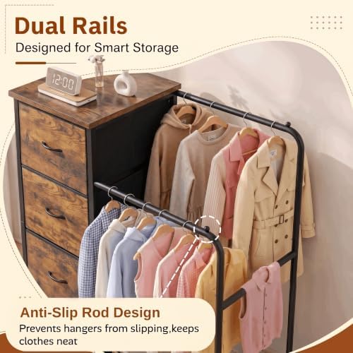 Romorgniz Tall Dresser with Hanging Rack & Extra Deep Storage,47.28"...