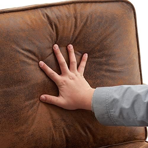 Bonnlo Microfiber Rustic Mid Century Modern Accent Chair, Soild Wood Padding ...