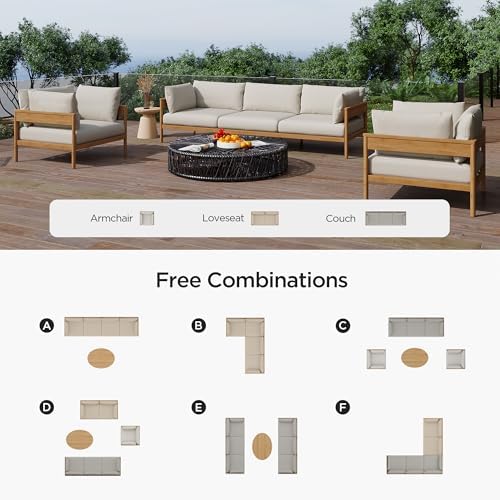 Acanva Vento Outdoor Patio Furniture Set, Couch