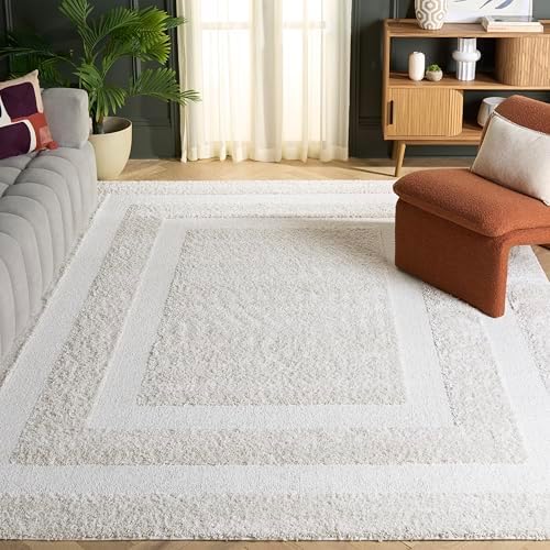 SAFAVIEH Florida Shag Rug 8'x10', Soft Plush Modern Cream SG454-1111