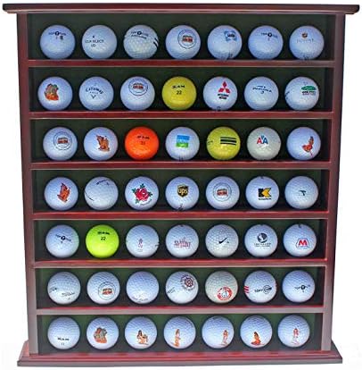 Golf Balls and Accessories Display Case Cabinet Rack (Mahogany Finish)
