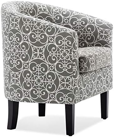 BELLEZE Accent Barrel Chair, Linen Round Chair Club Tub Sofa Corner Chair wit...