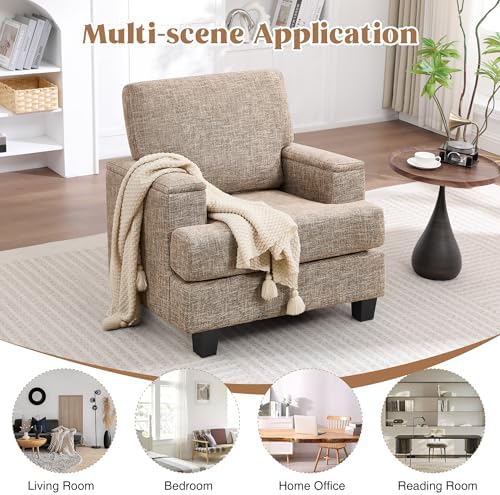 Accent Chairs with Armrest Storage, Modern Reading Chairs for Living Room, Up...