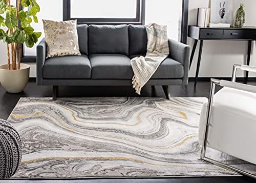 SAFAVIEH Craft Collection Accent Rug - 4' x 6', Grey & Gold, Mode...