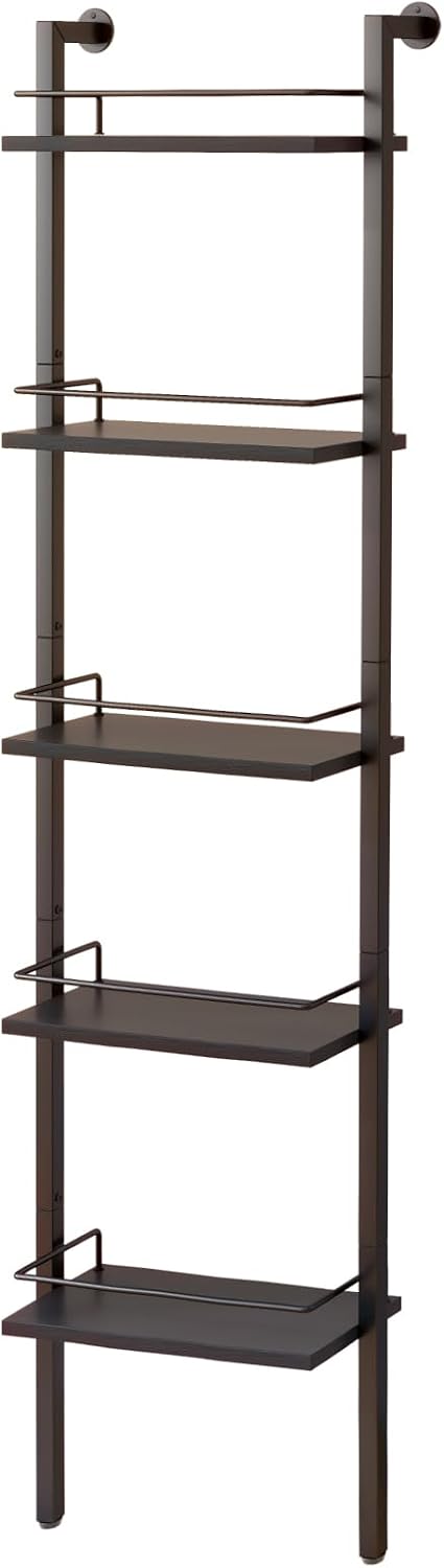 YMYNY 5-Tier Wall Mounted Floating Wine Rack 16.93x7.87x69.68 Black HWR001B