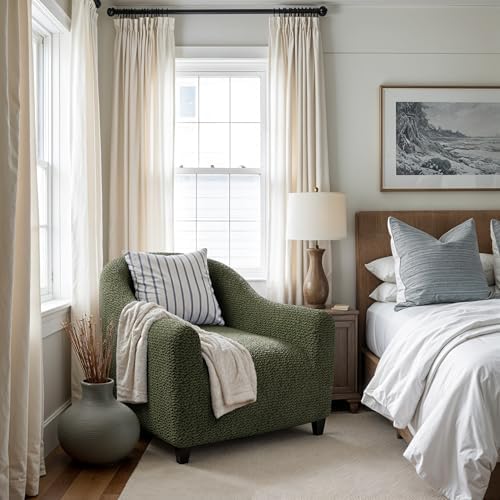 PAULATO BY GA.I.CO. Stretch Barrel Armchair Slipcover 1-Piece – Bi-Elastic Cl...