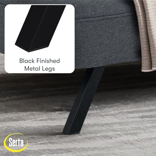 Serta Fairwood 66.1" Convertible Futon Sofa, Short Twin Size, Modern Boh...