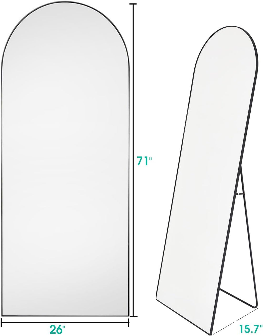 BEVERDY Full Length Mirror, Arched Floor Mirror with Stand, 28"x71"...