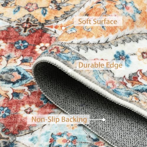 ROYHOME 9x12 Area Rug Large Moroccan Trellis Machine Washable Rug, Cream