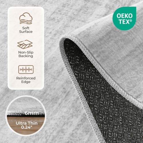 WITSHOCK 10x12 Area Rug Washable Modern Rugs for Living Room, Light Grey