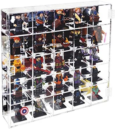 Ikee Design Acrylic 25-Compartment Display with Mirrored Back Case Cabinet