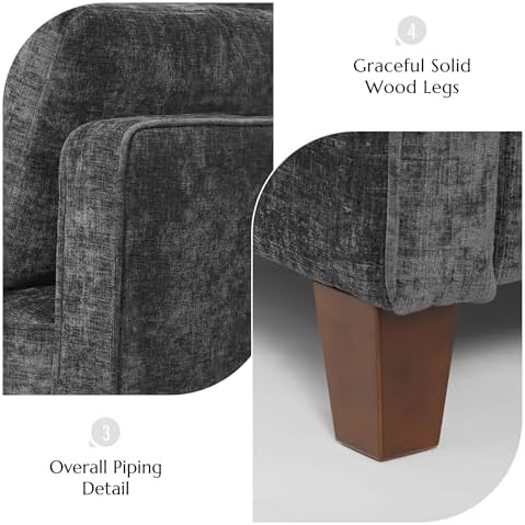 Luxury Oversized Accent Reading Chair for Living Room, 41", Chenille, Gray