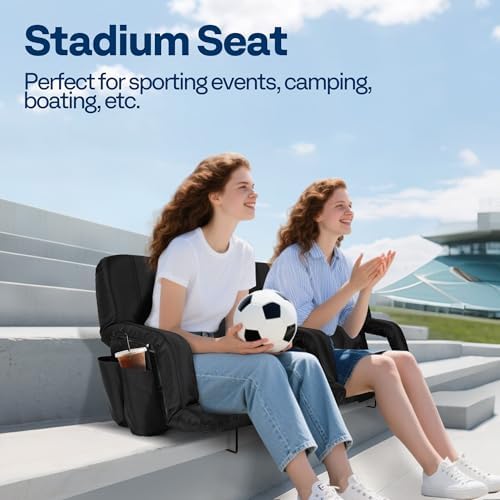 VIVOHOME Wide Reclining Stadium Seats with Back Support and Cushion, 2 Pack P...