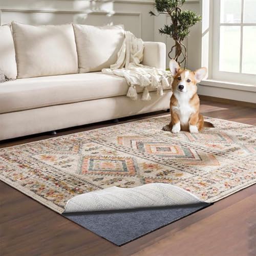Waterproof Rug Pad, 5x8 ft Area Rug Non-Slip Carpet Pad, 1/4" Thick Non-...