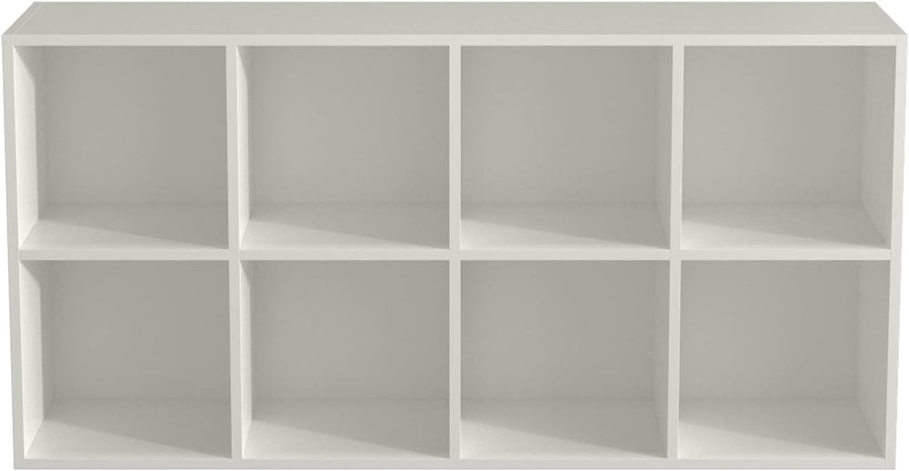8-Cube Storage Shelf Bookcase - Wooden 4-Tier Floor Standing Open Bookshelf, ...