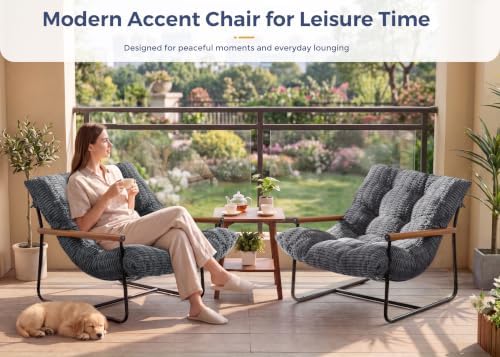 MAXYOYO Modern Accent Chair, Tufted Living Room Chair with Metal Frame