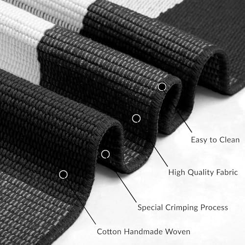 IOHOUZE 4x6 Buffalo Plaid Outdoor Rug, Washable Front Porch, Black White