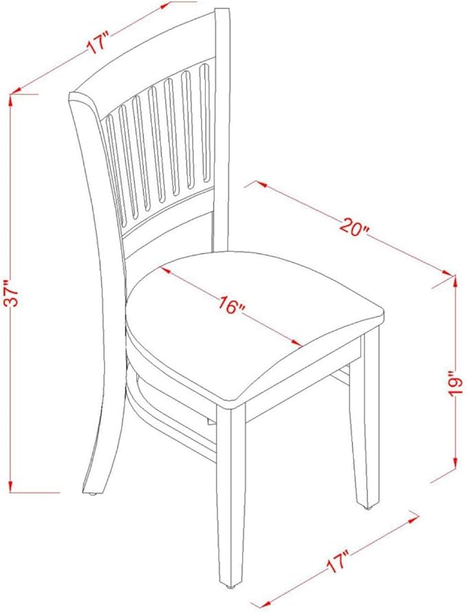 East West Furniture VAC-BLK-C Vancouver Dining Chairs - Linen Fabric Upholste...
