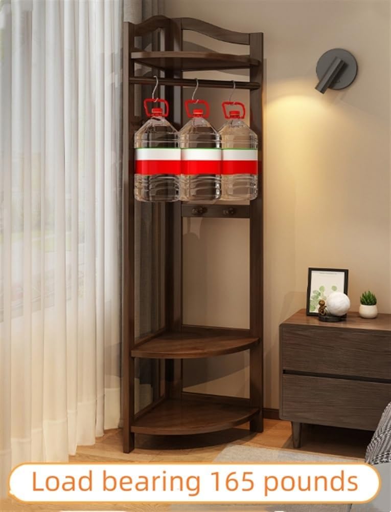 Wooden Corner Clothes Rack, Freestanding Coat Rack(White) | Clothing Rack wit...