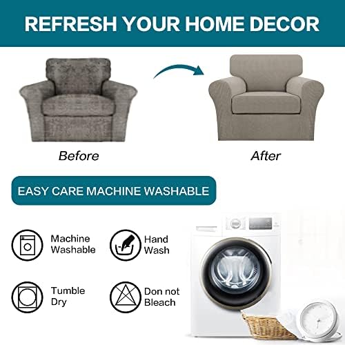 Turquoize 2 Piece Chair Covers Chair Slipcovers for Living Room Armchair Couc...