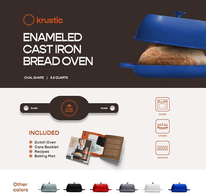 Krustic Enameled Cast Iron Dutch Oven