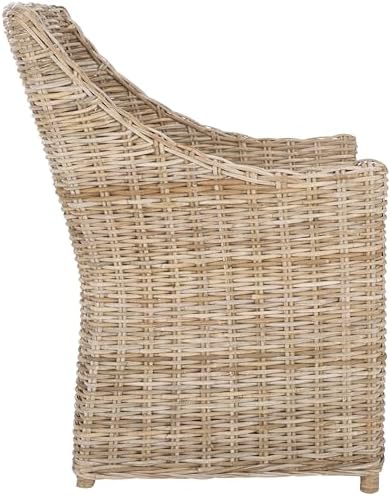 Safavieh Home Collection Ventura Brown and White Washed Arm Chair