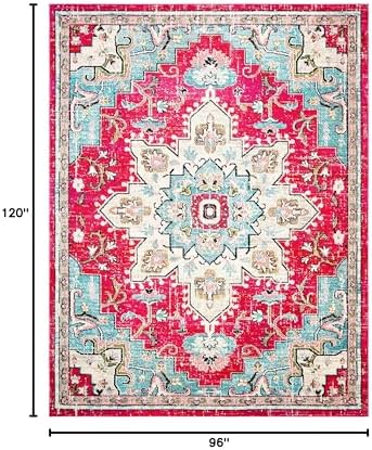 SAFAVIEH Madison Area Rug 8'x10', Traditional Fuchsia & Blue MAD473A
