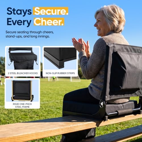 BRAWNTIDE Compact Premium Stadium Seat - Built for Long Days on Bleachers