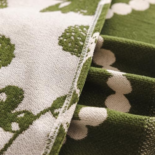DREAMINGO Green Floral Armchair Cover Farmhouse Botanical Jacquard Recliner C...