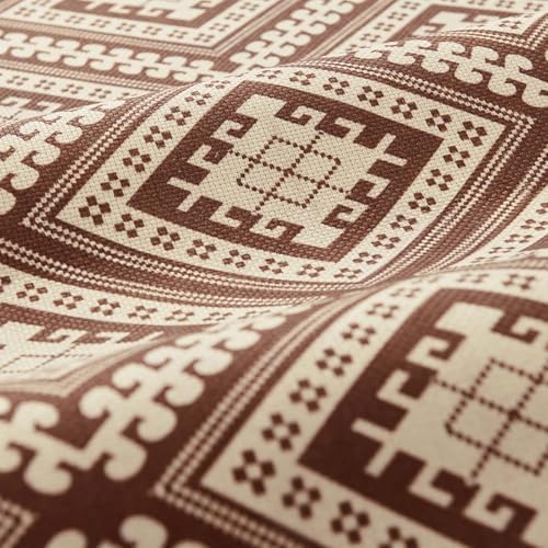 jinchan 5x7 Faux Jute Area Rug Washable Tile-Inspired Rug, Terracotta Brown