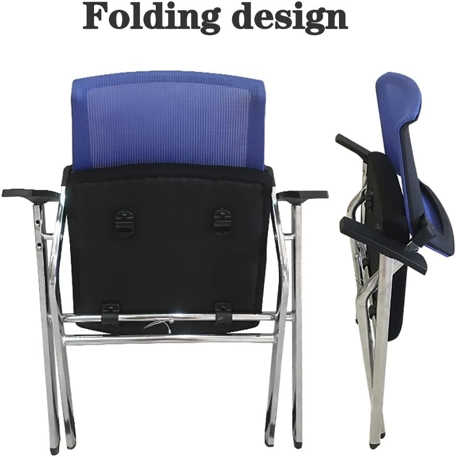 Ergonomic Folding Mesh Chair with Armrest Lumbar Support and Metal Frame Offi...