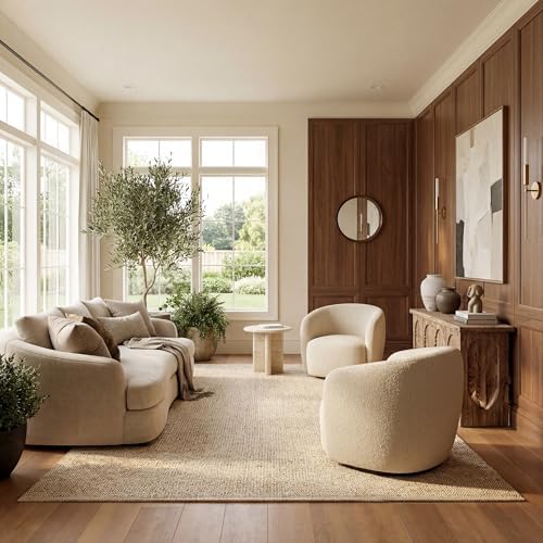 nuLOOM Elfriede Natural Solid Flatweave Area Rug, 6' x 9'