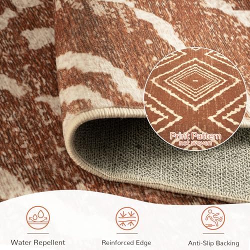 BESTSWEETIE Area Rug 9x12 Machine Washable Non-Slip Low Pile Print Pattern We...