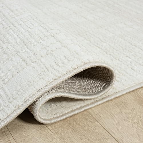 Abani Cream Area Rug - 6' x 9' - Living Room & Bedroom - Textured...