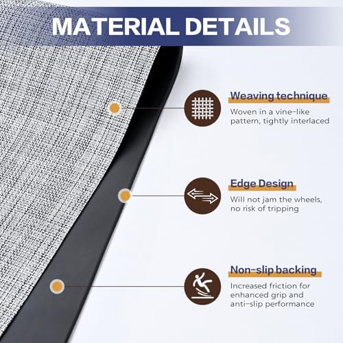 Vinyl Floor Mat Waterproof Area Mat Non Slip PVC Vinyl Area Rug,4'x6'