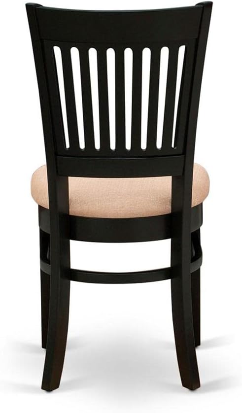 East West Furniture VAC-BLK-C Vancouver Dining Chairs - Linen Fabric Upholste...