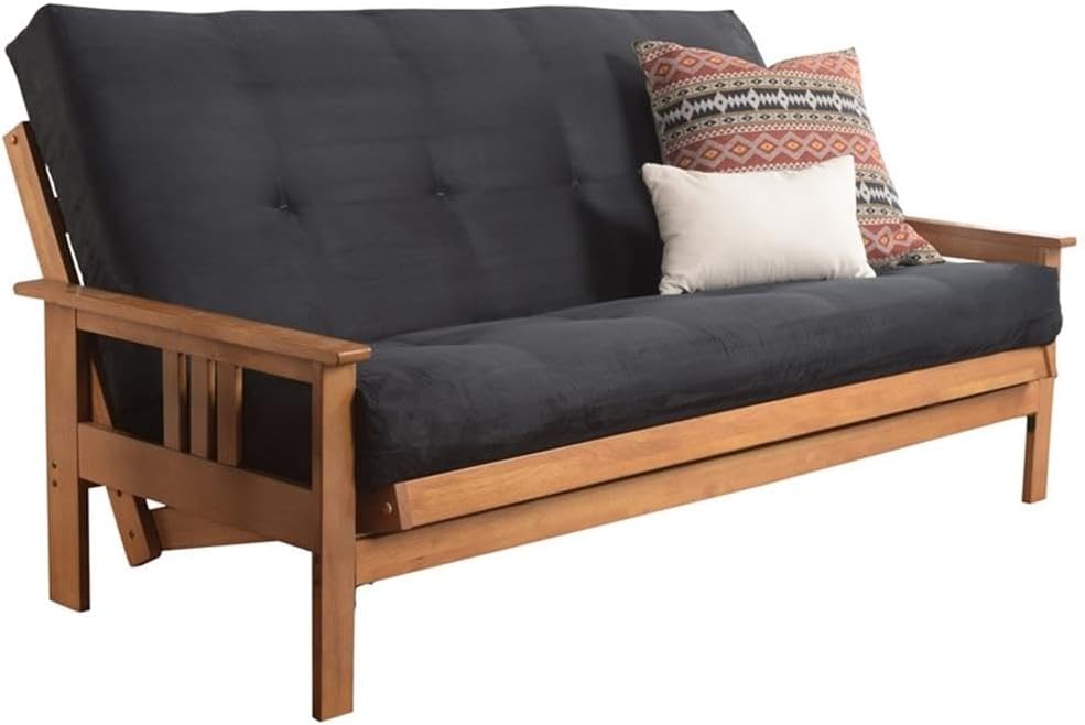 Pemberly Row 7" Full Size Futon Mattress Replacement, Suede Fabric Sleep...