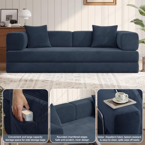 MoonSpeak 78.8'' Futon Sofa Bed, Boneless Couches for Living Room
