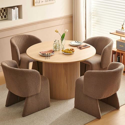 Barrel Kitchen & Dining Room Chairs Set of 6, Modern Comfy Makeup Vanity ...