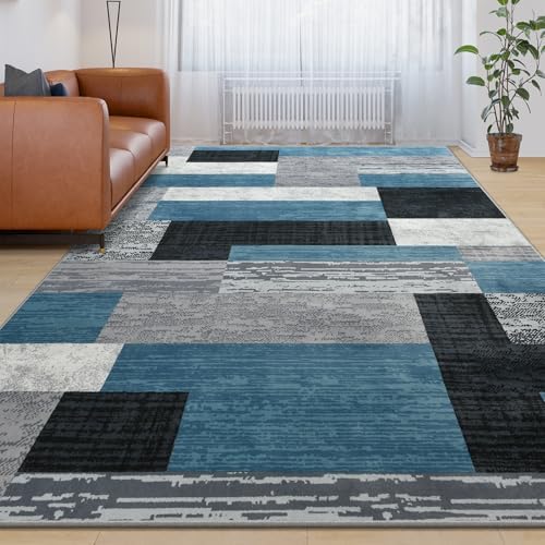 Large Area Rugs, Modern Geometric Patchwork Floor Decor Rockwood Collection