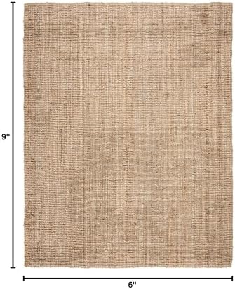 SAFAVIEH Natural Fiber Area Rug 6x9, Jute Knotted Natural NF447A