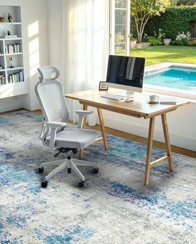 Washable Area Rug Living Room Rugs 10x14 - Neutral Modern Abstract Rugs Soft ...