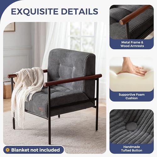 MAXYOYO Accent Chair, Modern Living Room Chair with Metal Frame
