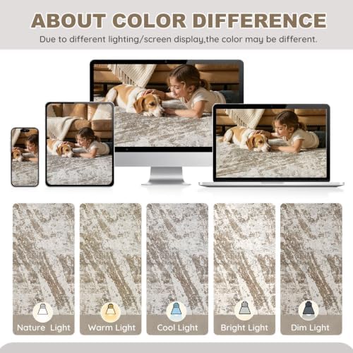 DMOYEST 8x10 Washable Area Rug Abstract Modern Non-Slip Indoor Carpet