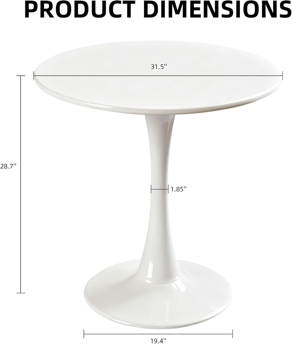Round Dining Table, 31.5" Circle Tulip Table with Thickened Tabletop &am...